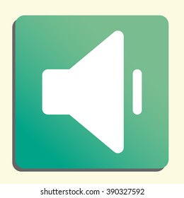 Volume down icon, on button style green background