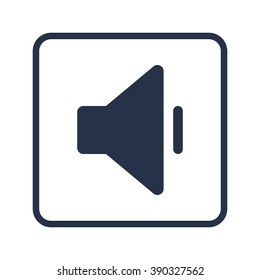 Volume down icon, on white background