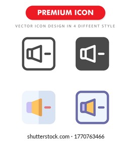 volume down icon pack isolated on white background. for your web site design, logo, app, UI. Vector graphics illustration and editable stroke. EPS 10.