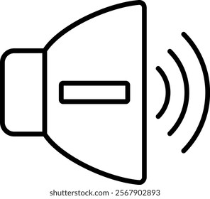 Volume Down vector icon. Can be used for printing, mobile and web applications.