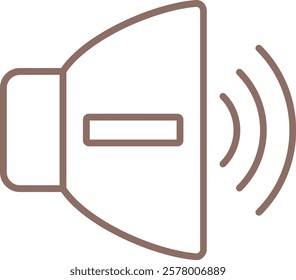 Volume Down vector icon. Can be used for printing, mobile and web applications.