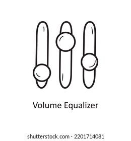 Volume Equalizer outline Icon Design illustration. Media Control Symbol on White background EPS 10 File