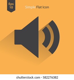 Volume Flat Icon. Simple Sign Of Volume Settings. Vector Illustrated Symbol