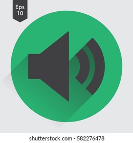 Volume Flat Icon. Simple Sign Of Volume Settings. Vector Illustrated Symbol