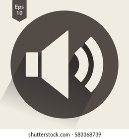 Volume Flat Icon. Simple Sign Of Volume Settings. Vector Illustrated Symbol