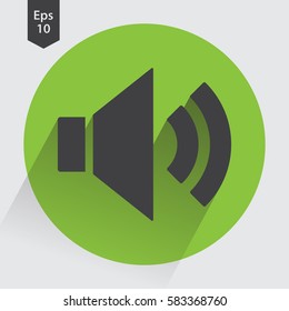 Volume Flat Icon. Simple Sign Of Volume Settings. Vector Illustrated Symbol