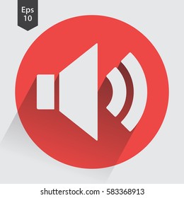 Volume Flat Icon. Simple Sign Of Volume Settings. Vector Illustrated Symbol