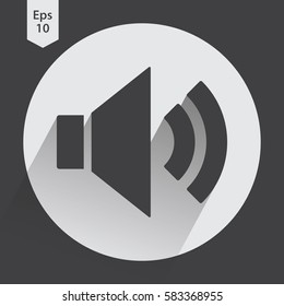 Volume Flat Icon. Simple Sign Of Volume Settings. Vector Illustrated Symbol