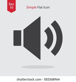 Volume Flat Icon. Simple Sign Of Volume Settings. Vector Illustrated Symbol