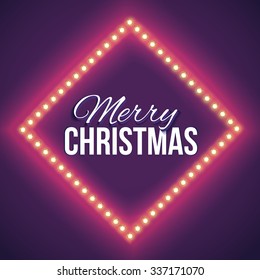 Volume frame with light bulb and the word winter discounts. Background on sale, discounts, promotions in the winter. Seasonal advertising. Suitable for printing, mailing and web advertising. Vector