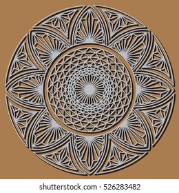 Volume geometric pattern on a brown background