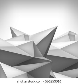 Volume geometric shape, 3d crystal background, abstraction low polygons object, vector design form