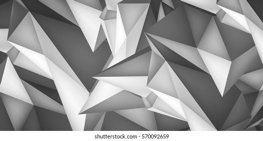 Volume geometric shape, 3d crystal background, abstraction low polygons wallpaper, vector design form