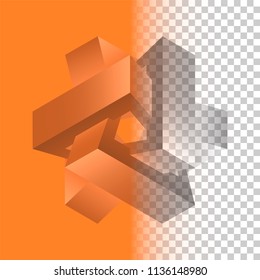 Volume geometric shape. Logo for business or icon for website.
