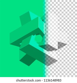 Volume geometric shape. Logo for business or icon for website.