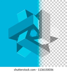 Volume geometric shape. Logo for business or icon for website.