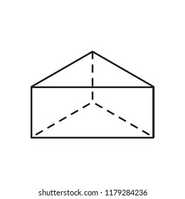 Volume geometric shape triangular prism.Perspective elements. Set of vector illustrations. School math figures.