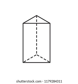 Volume geometric shape triangular prism.Perspective elements. Set of vector illustrations. School math figures.
