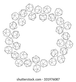 Volume geometric shapes. Frame - wreath.