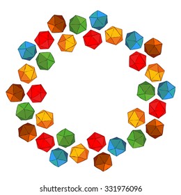 Volume geometric shapes. Frame - wreath.