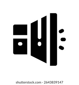 ícone de glifo de volume. Ícone vetorial forte e sólido para sites, interfaces móveis, apresentações e marca visual. Alta qualidade e fácil de editar.