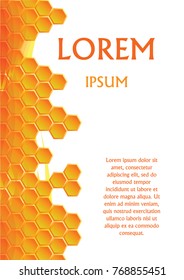 Volume golden hexagons on a white background with text