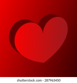 Volume heart background red color. Vector illustration