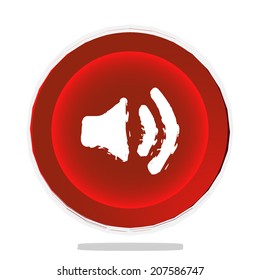 volume high button red vector illustration