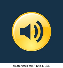 volume high icon, volume high symbol. Flat vector sign isolated on blue background. Simple vector illustration for graphic and web design.