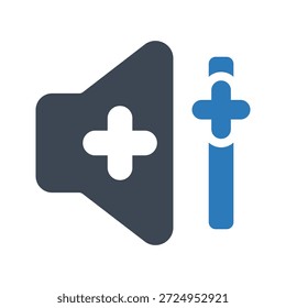 Icono de volumen alto. Vector y glifo