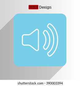 Volume high line icon. vector design.