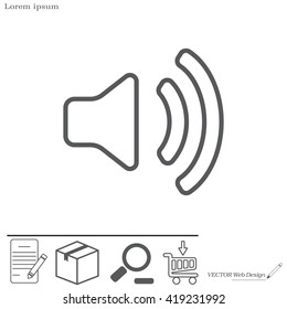Volume high line icon. vector design.