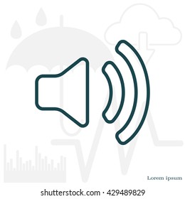 Volume high line icon. vector design.