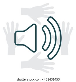 Volume high line icon. vector design.