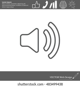Volume high line icon. vector design.