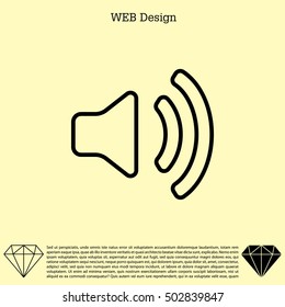 Volume high line icon. vector design.