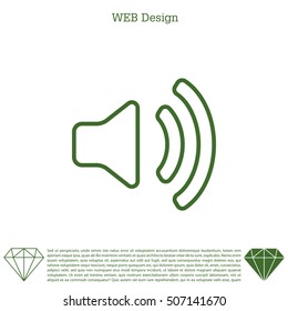 Volume high line icon. vector design.