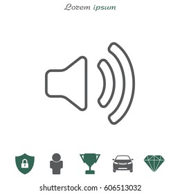 Volume high line icon. vector design.
