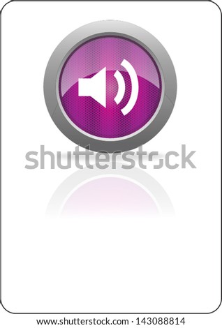 volume high purple circle glossy web icon on white background