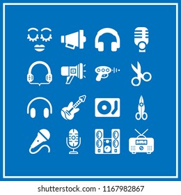 volume icon. 16 volume vector set. disc jockey, headphones, microphone and blaster icons for web and design about volume theme