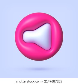 Volume icon in 3d cartoon style. Vector realistic 3d illustration