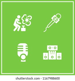 volume icon. 4 volume vector set. blaster, sound system and microphone icons for web and design about volume theme