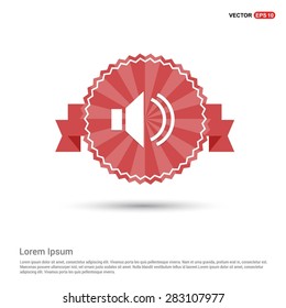 volume icon - abstract logo type icon - Retro vintage badge and label red background. Vector illustration