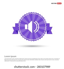 volume icon - abstract logo type icon - Retro vintage badge and label Purple background. Vector illustration