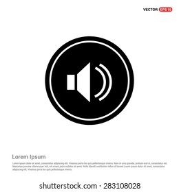 volume icon - abstract logo type icon - black circle background. Vector illustration