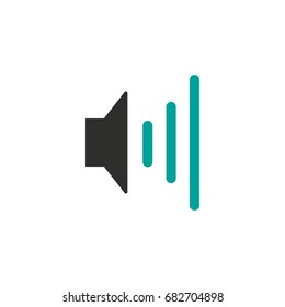 Volume icon. Audio speaker symbol. Sound sign. Flat design. Vector illustration
