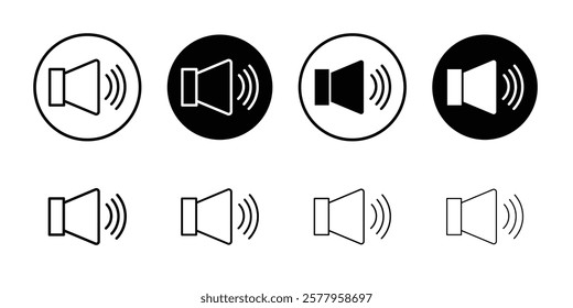 Volume icon black and white vector sign