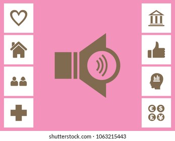 Volume Icon With Bonus Icons. Eps-10.