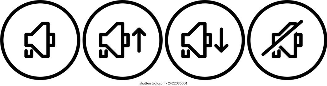 volume icon button, volume up, down silent icon button