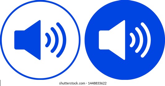 Volume icon in circle. Vector illustration